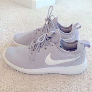 Gray & White Nike Free shoes